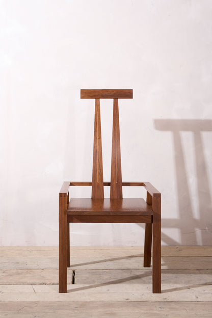 20th century solid walnut Constructivist chair