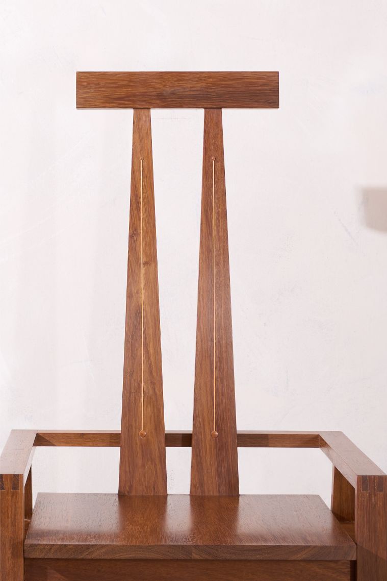 20th century solid walnut Constructivist chair