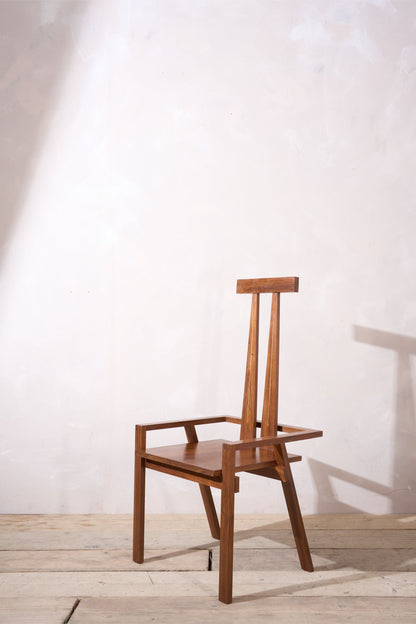 20th century solid walnut Constructivist chair