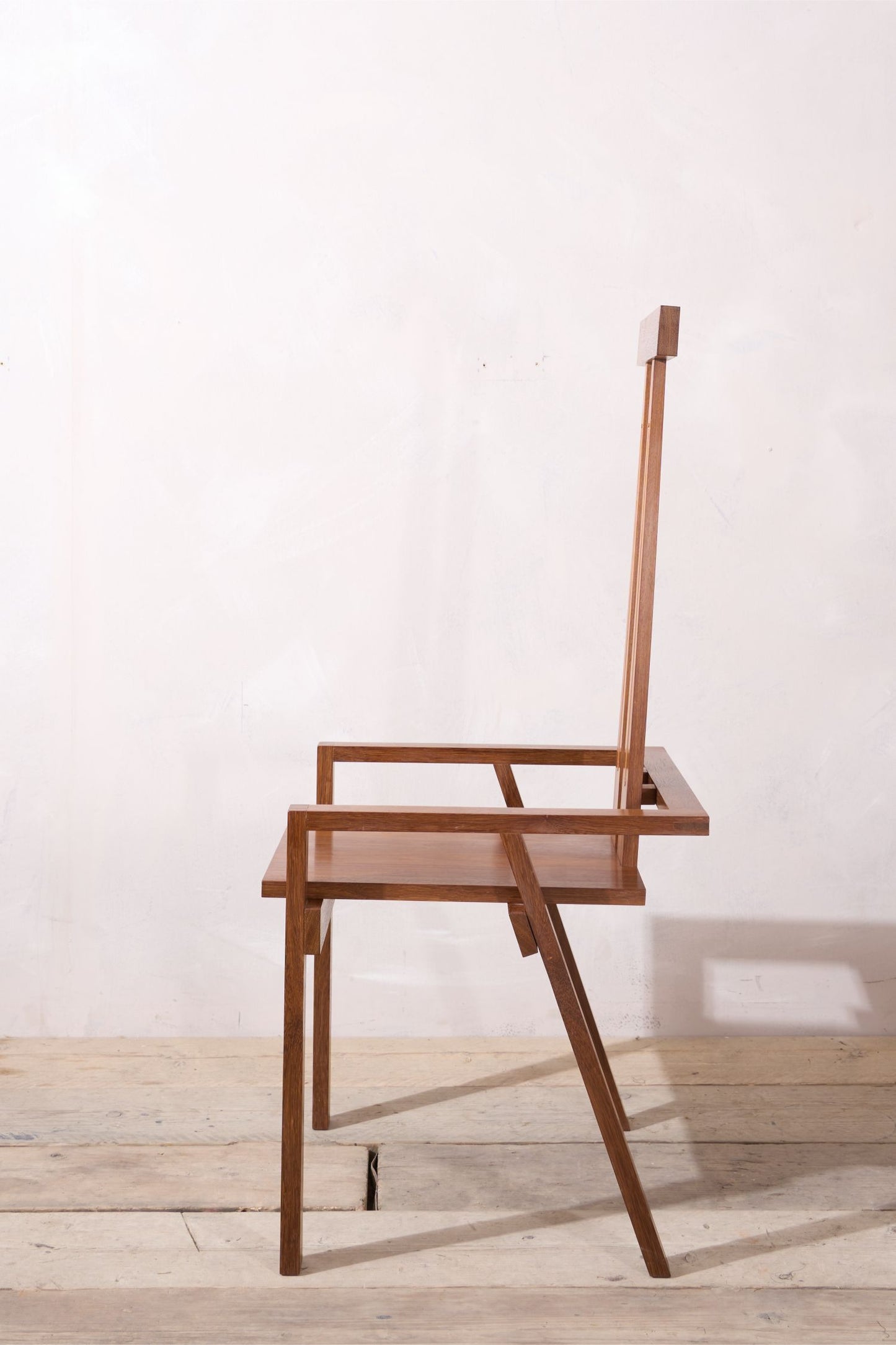 20th century solid walnut Constructivist chair