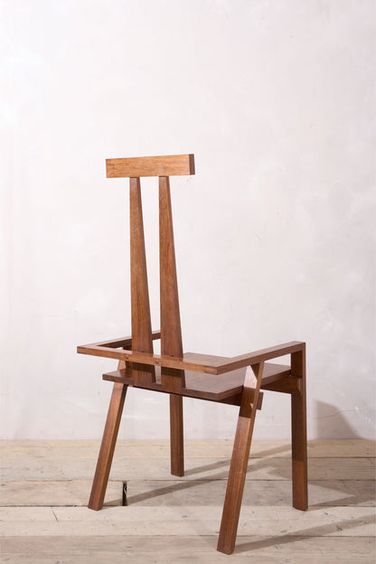 20th century solid walnut Constructivist chair