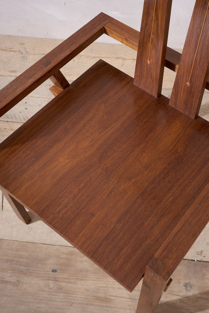 20th century solid walnut Constructivist chair