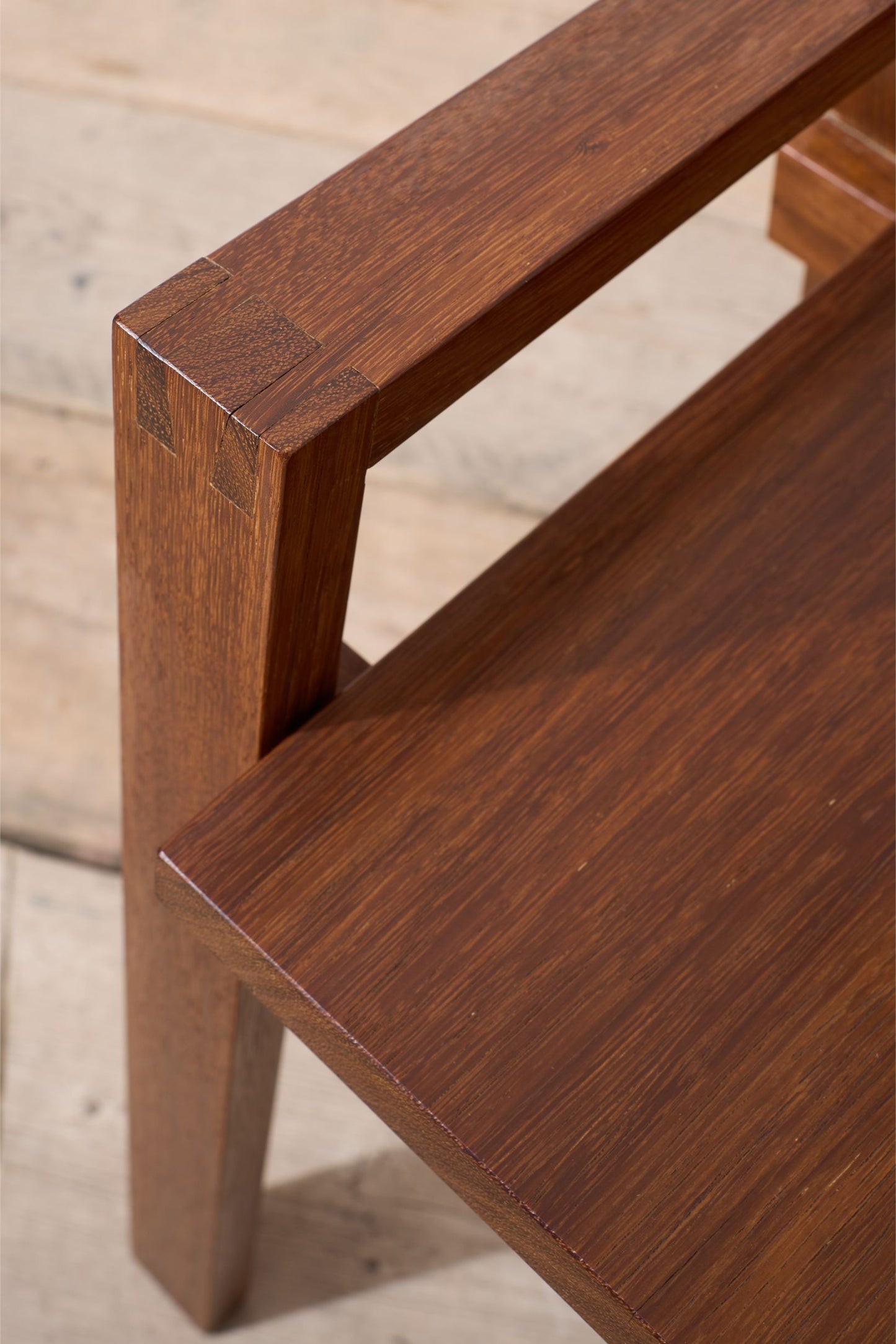 20th century solid walnut Constructivist chair