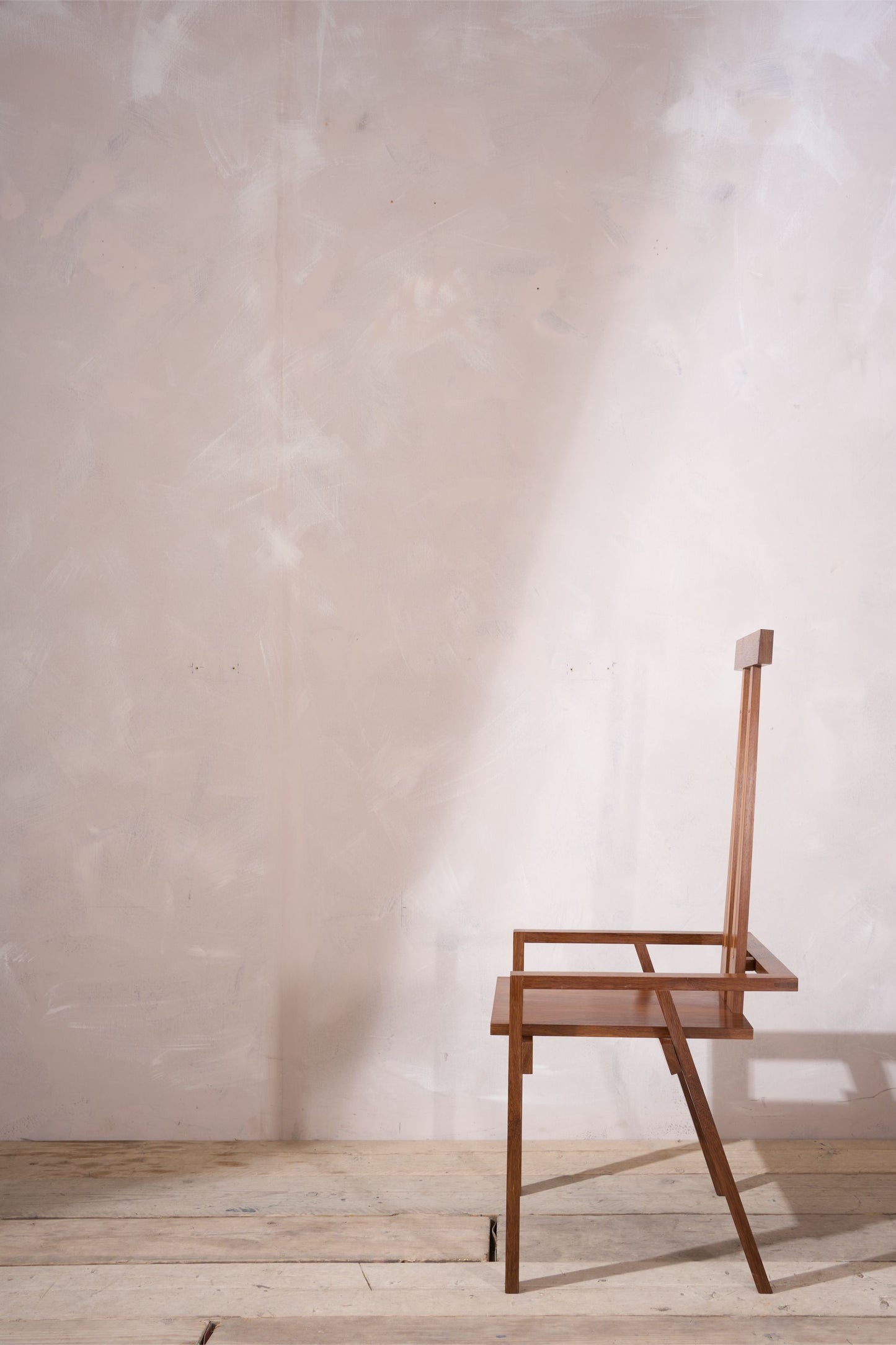 20th century solid walnut Constructivist chair