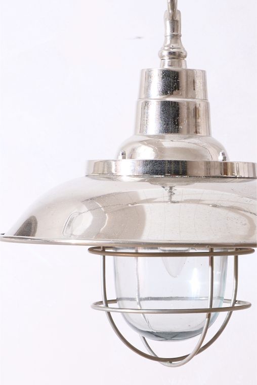 Trio of 20th Century Chrome pendant lights