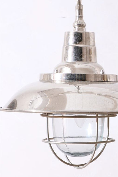 Trio of 20th Century Chrome pendant lights