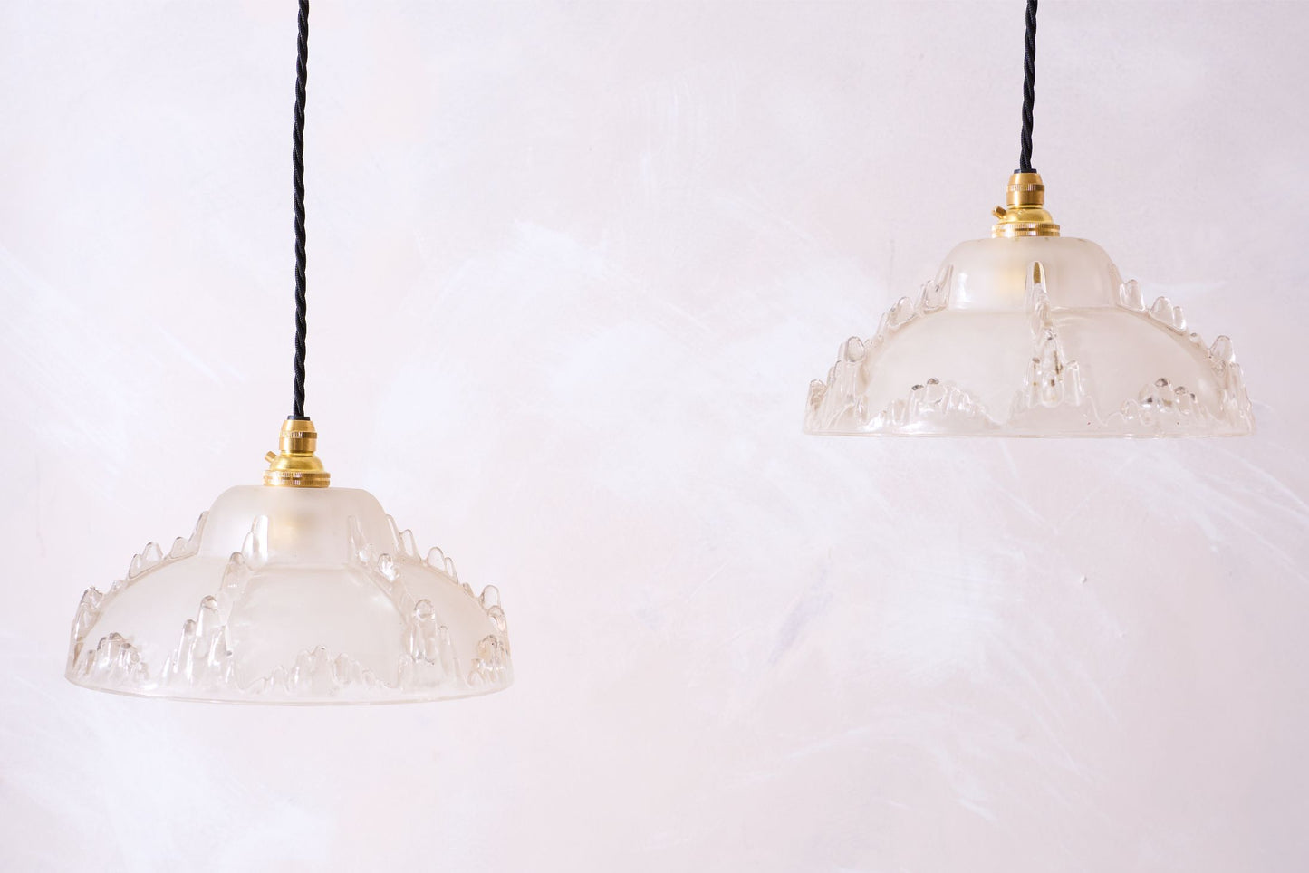 1930's Matte icicle pendant lights - 1 available