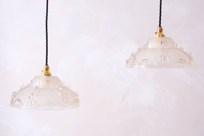 1930's Matte icicle pendant lights - 1 available