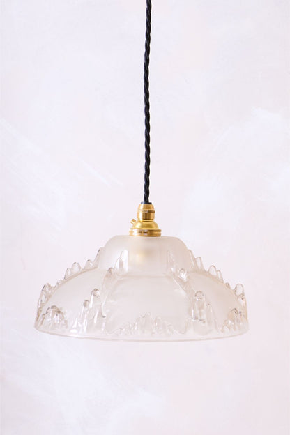 1930's Matte icicle pendant lights - 1 available