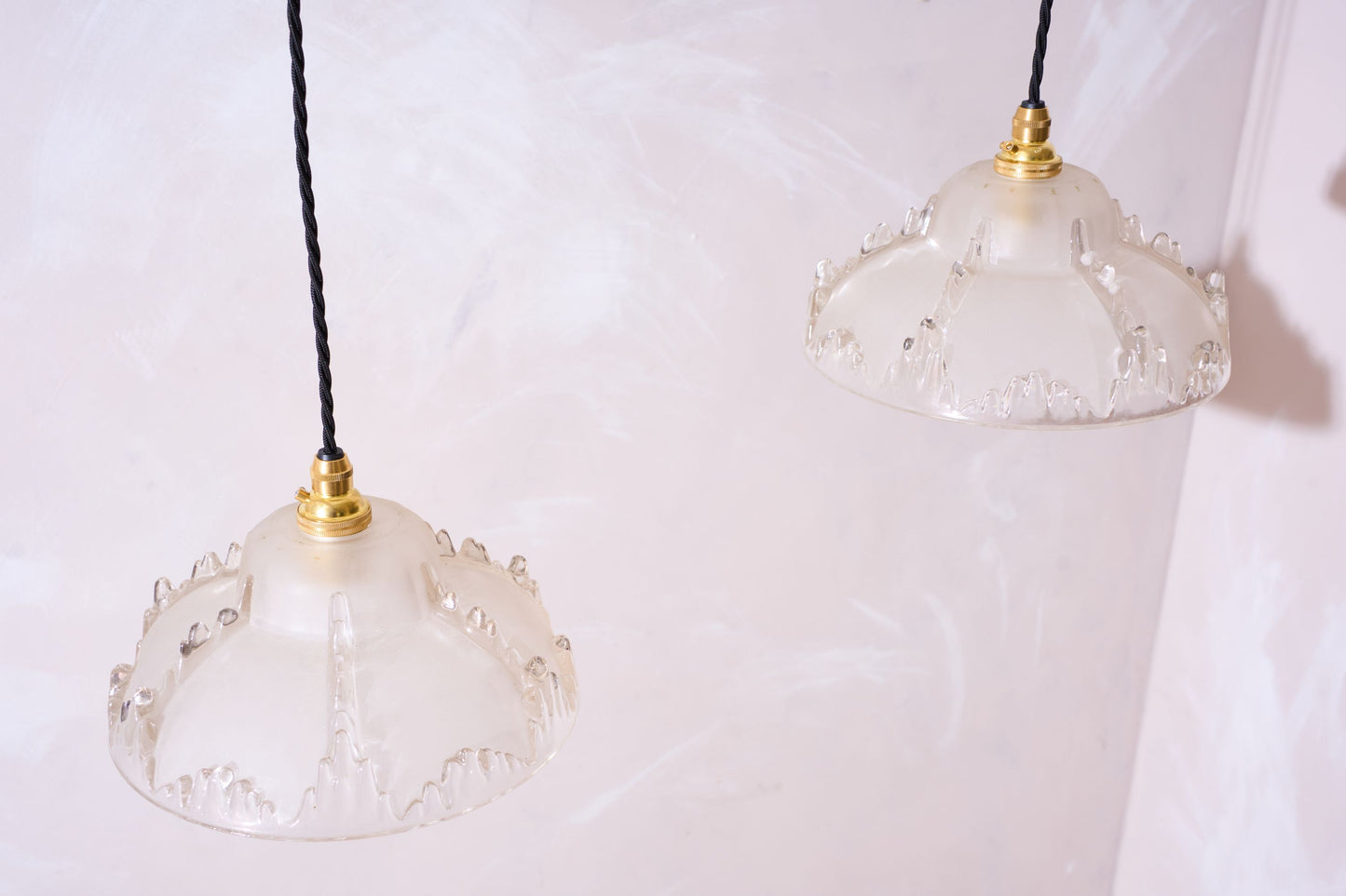 1930's Matte icicle pendant lights - 1 available