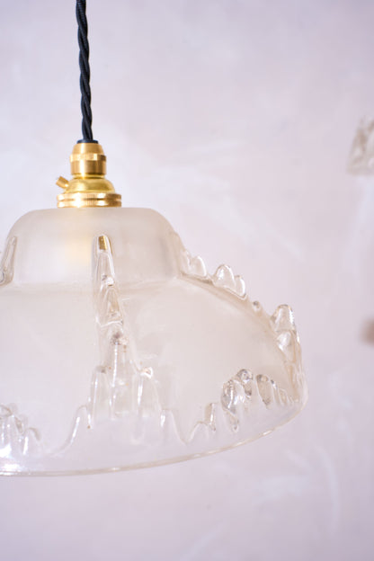 1930's Matte icicle pendant lights - 1 available