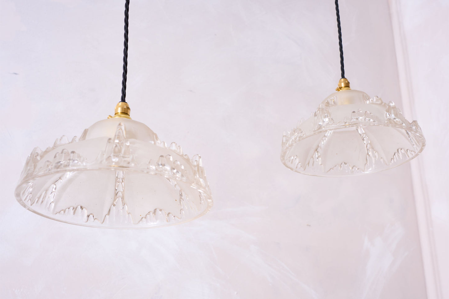 1930's Matte icicle pendant lights - 1 available