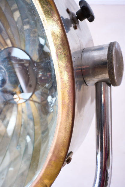 20th century Chrome and brass medical floor lamp