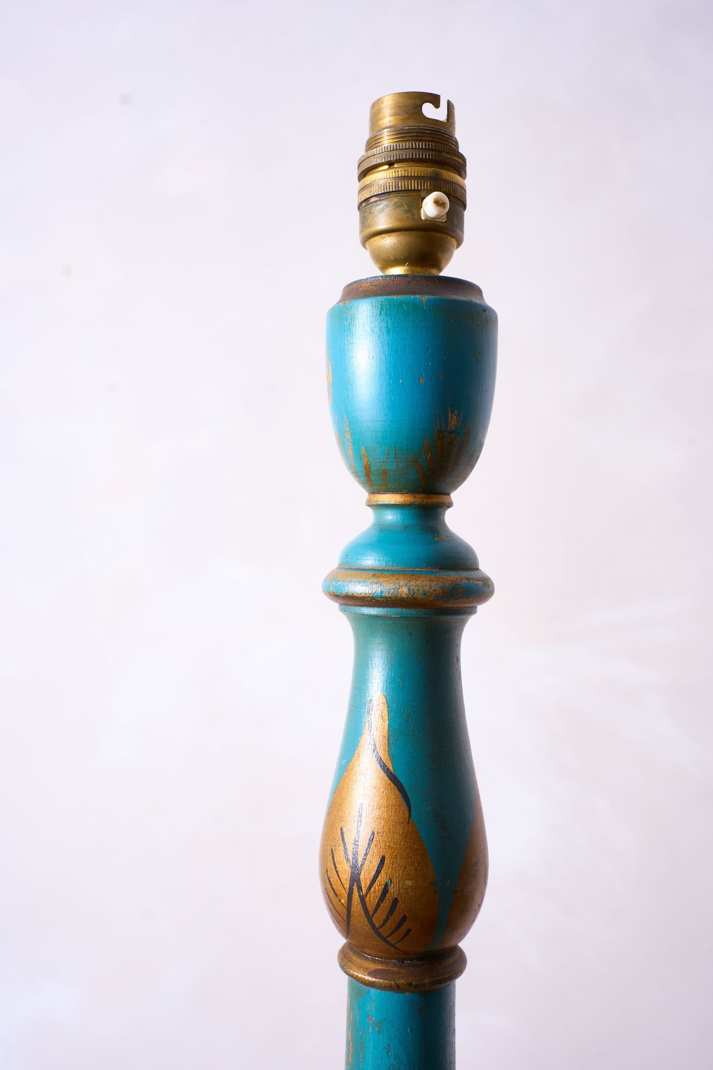 1920's Blue lacquer chinoiserie floor lamp