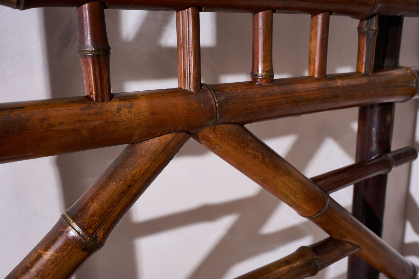 c.1900 Bamboo chinoiserie hall stand with mirror