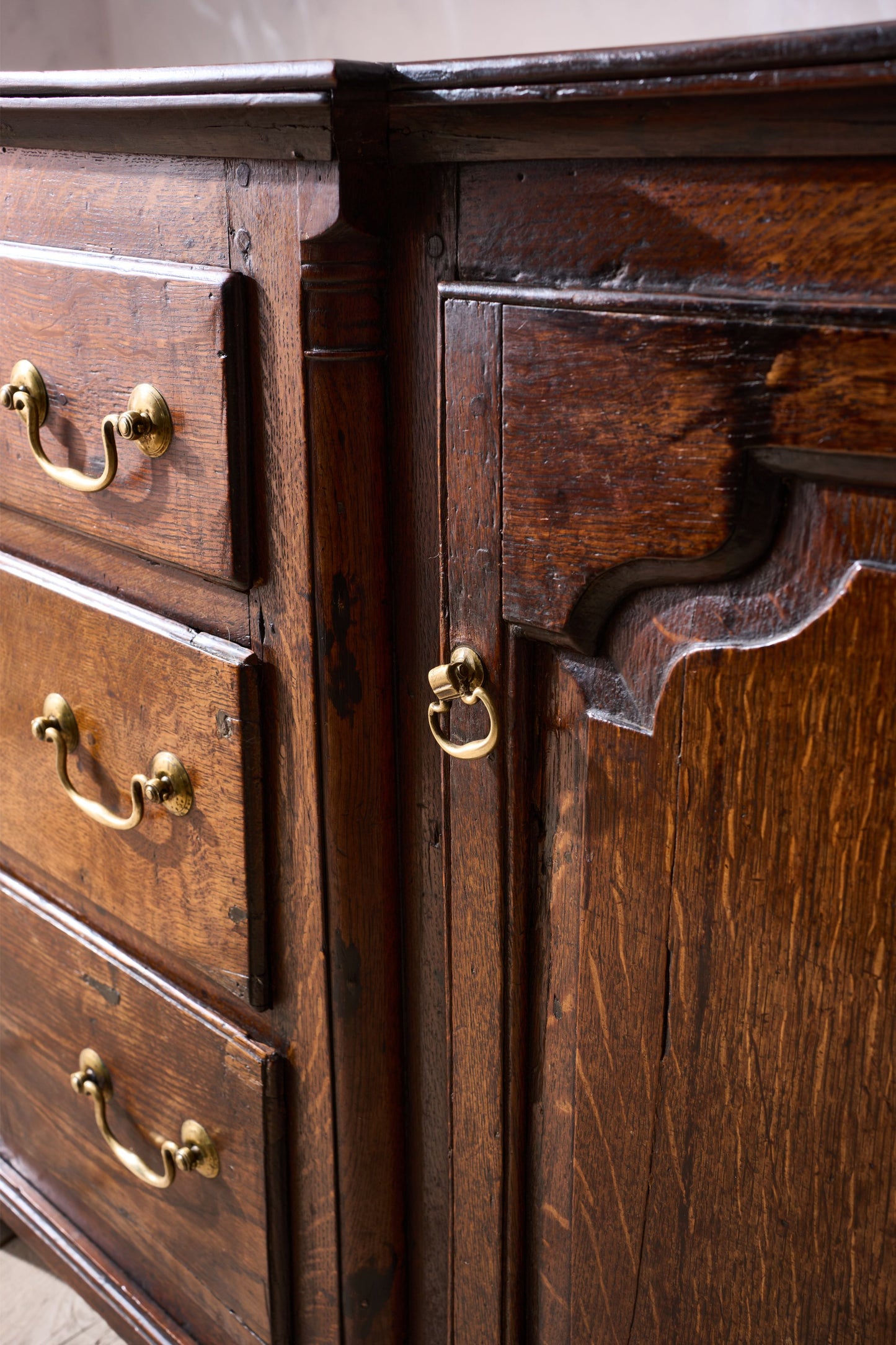 18th century solid Oak Georgian dresser base