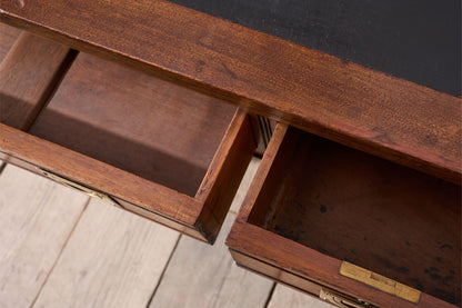 c.1920 Mahogany and leather campaign desk