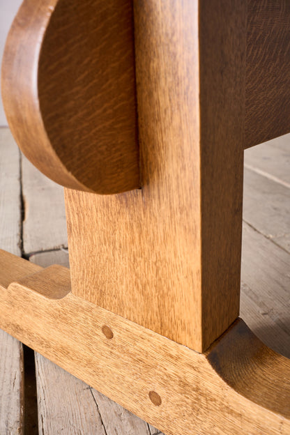 c.1900 Arts and Crafts solid oak dining table