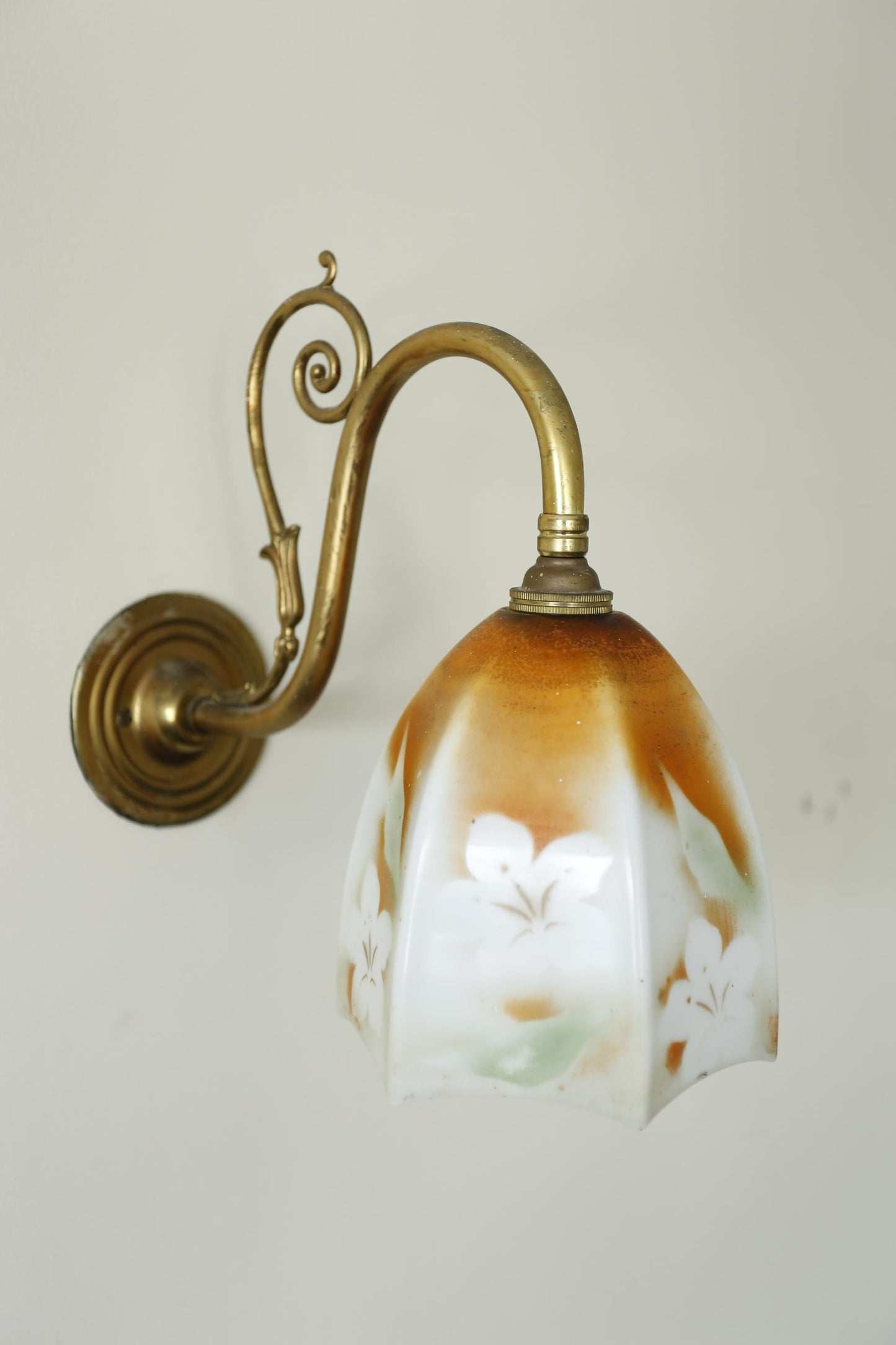 Vintage Wall Light- Orange Floral