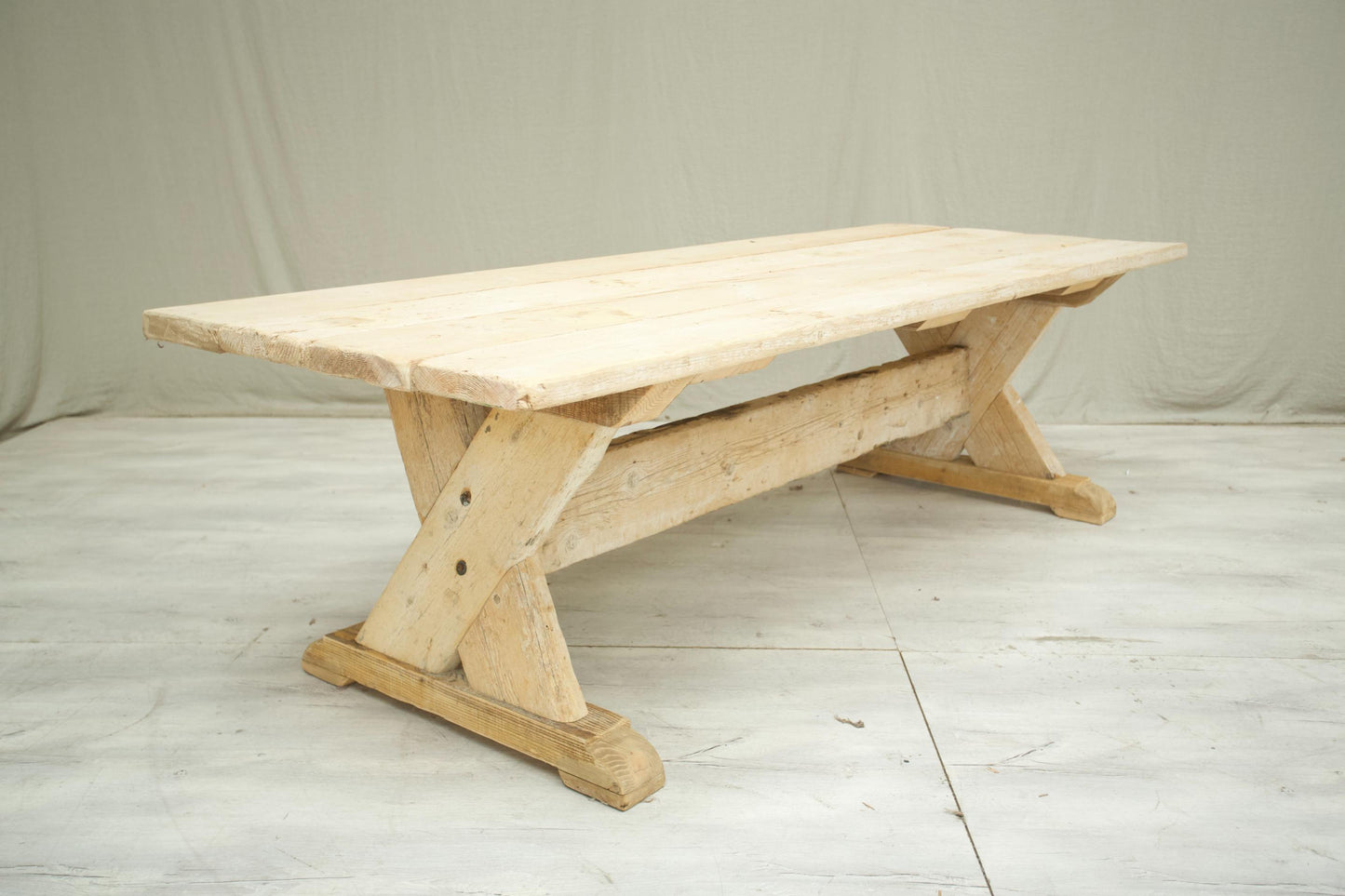 Rustic 'X'Frame pine dining table