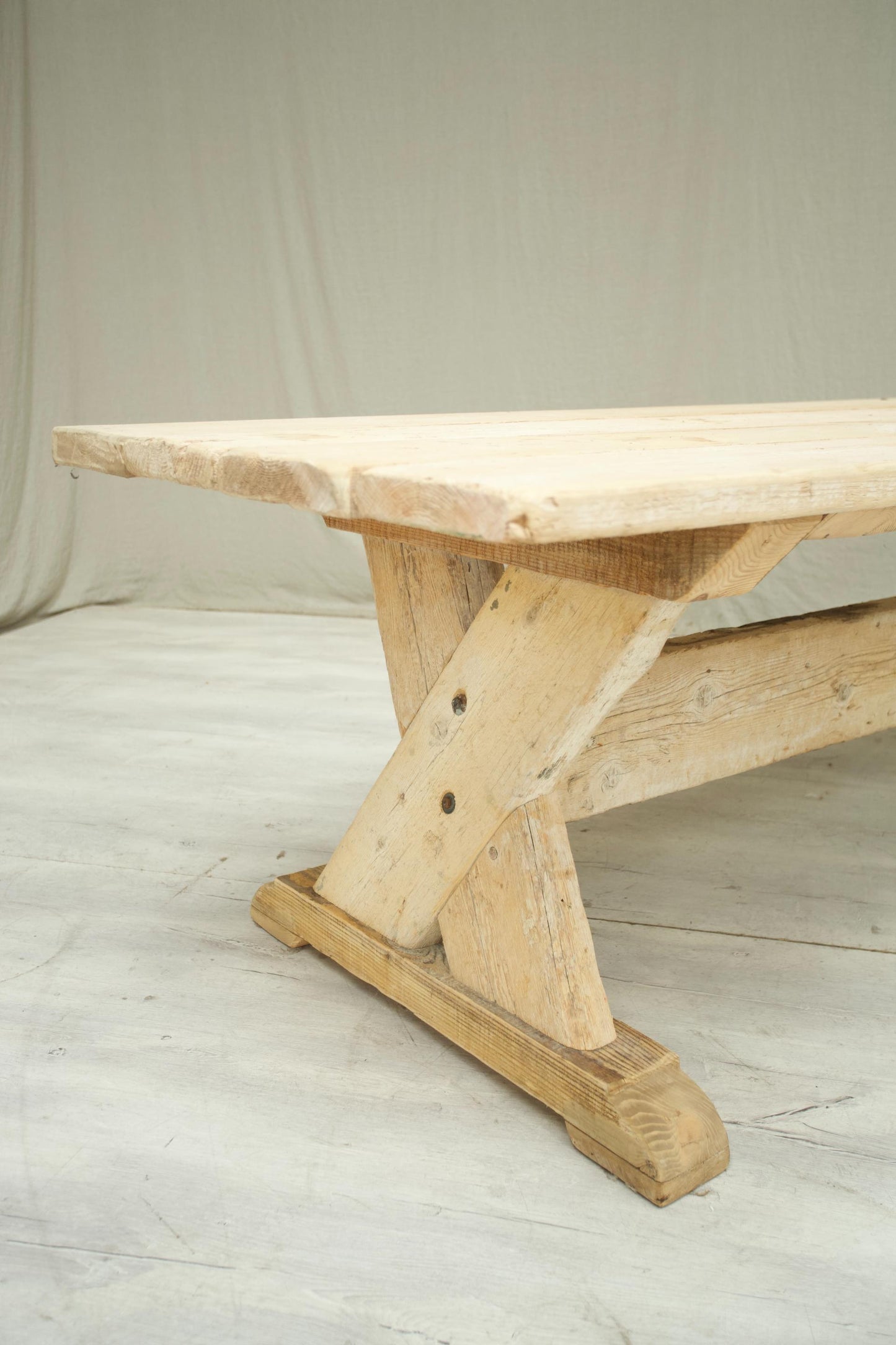 Rustic 'X'Frame pine dining table