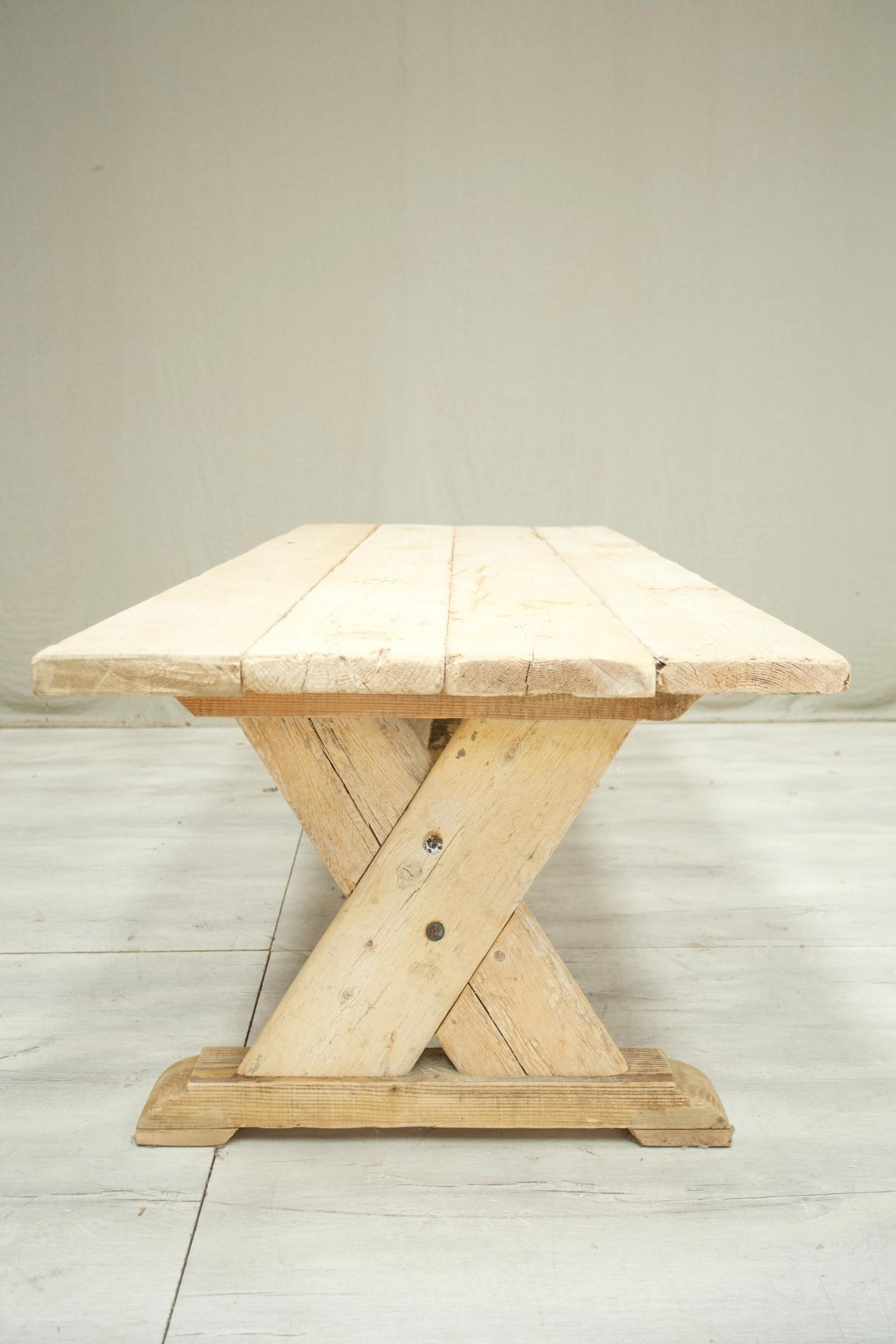 Rustic 'X'Frame pine dining table