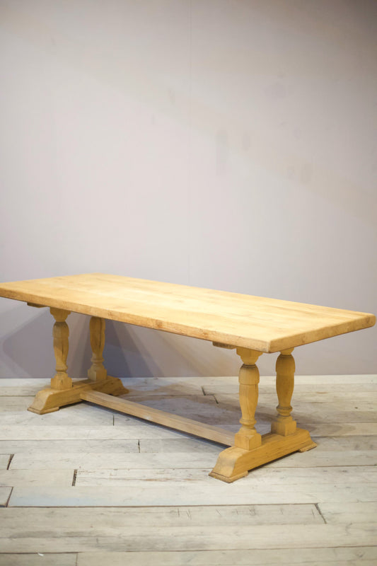 Early 20th century bleached oak dining table