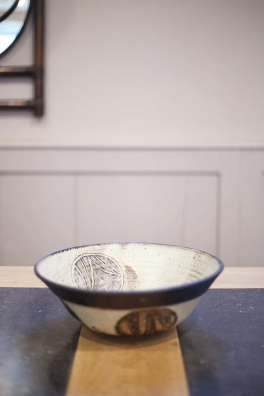 20th century large abstract patterned bowl