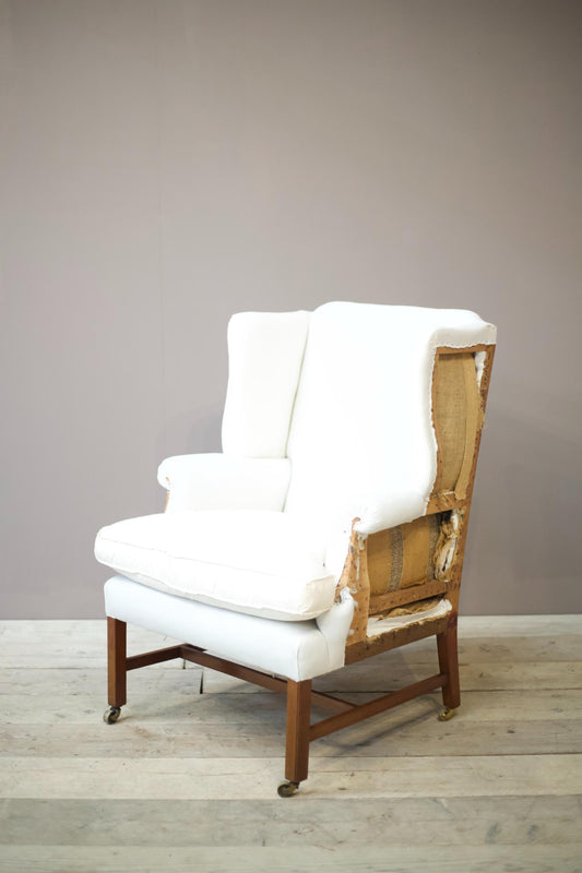 Early 20th century English wingback armchair