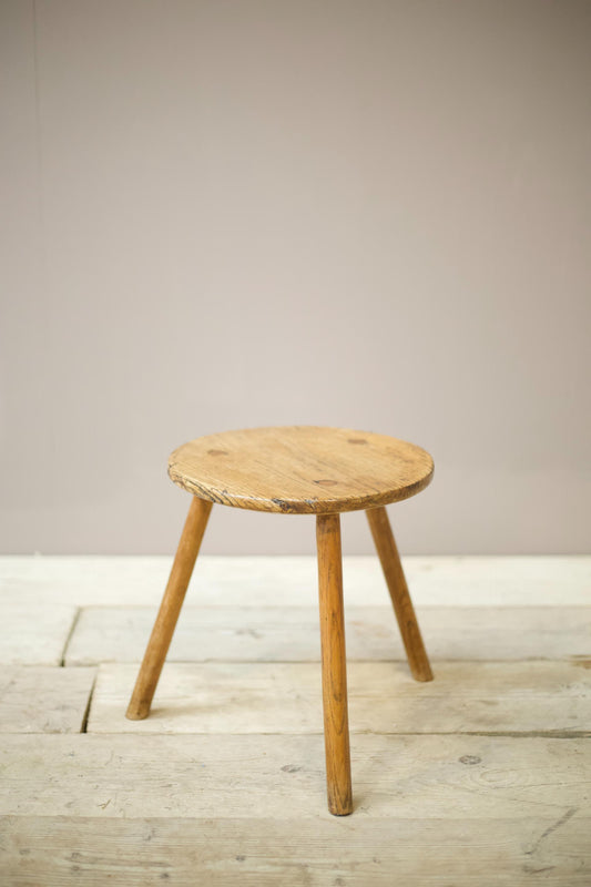 18th century elm milking stool