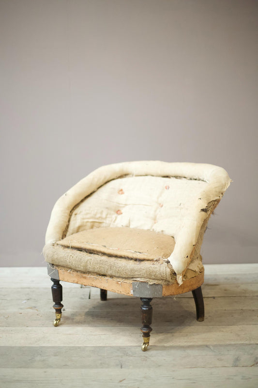 Early 20th century wide seated French piecrust armchair